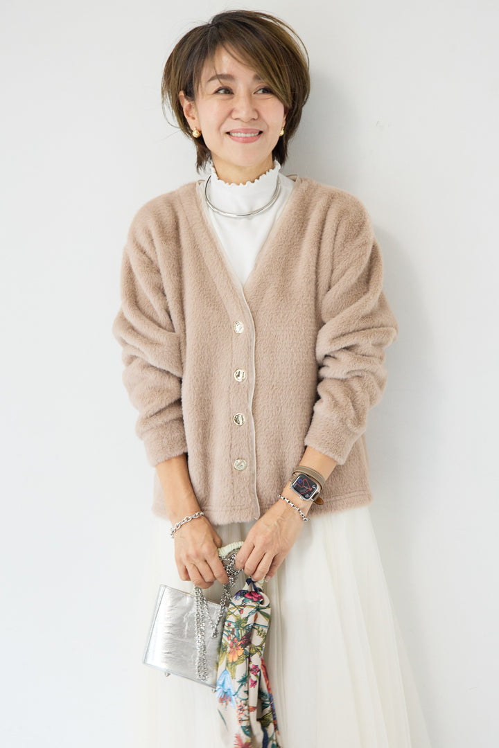 フェザーカーディガン
