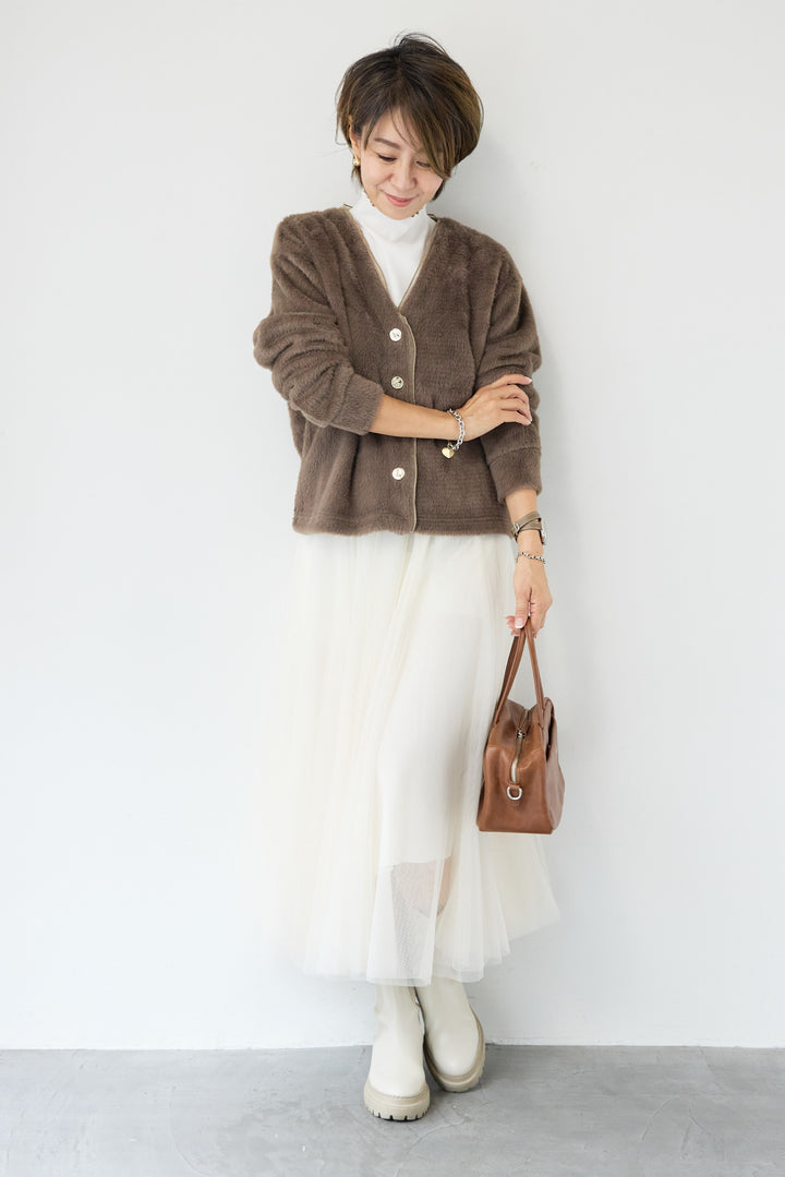 フェザーカーディガン