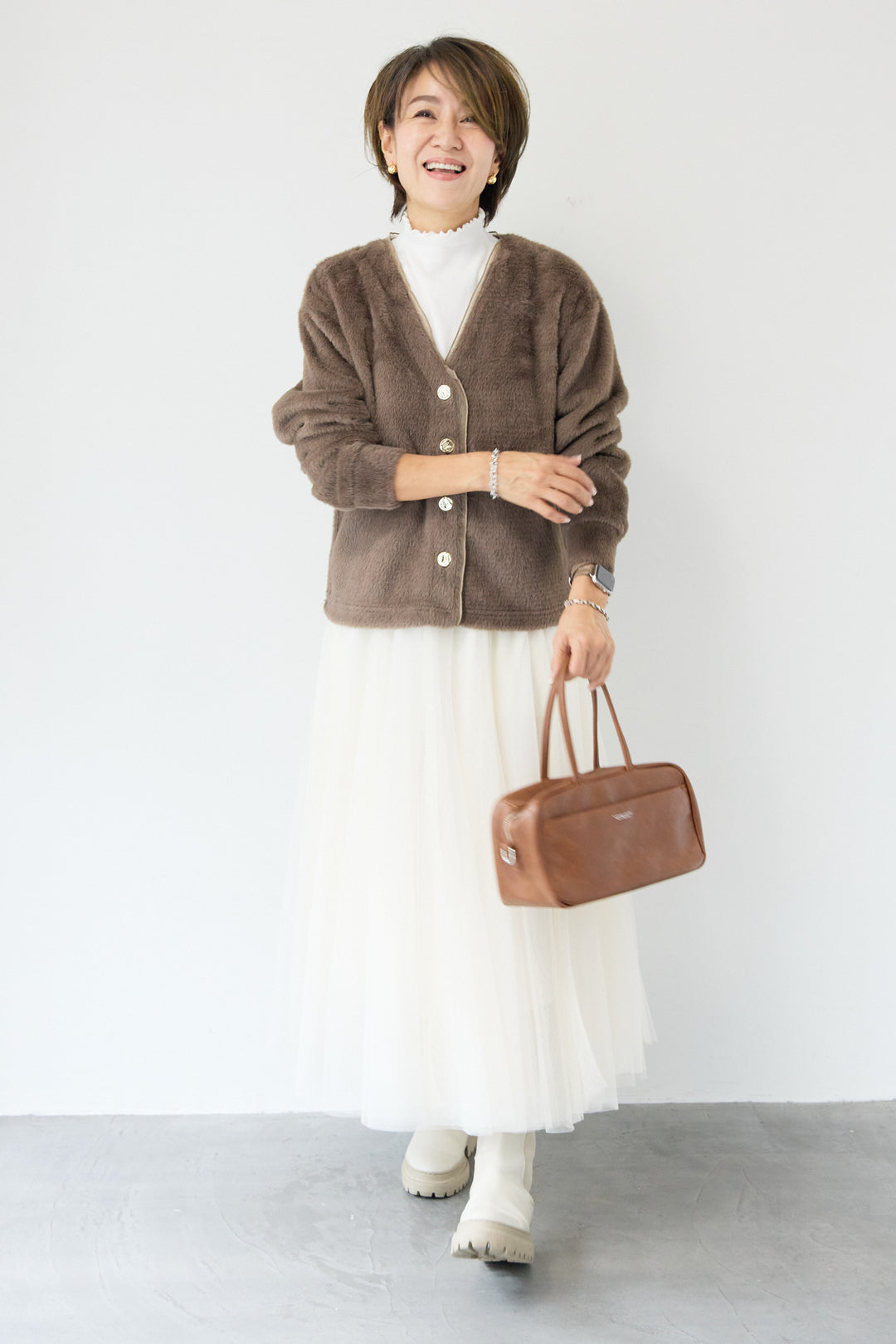 フェザーカーディガン