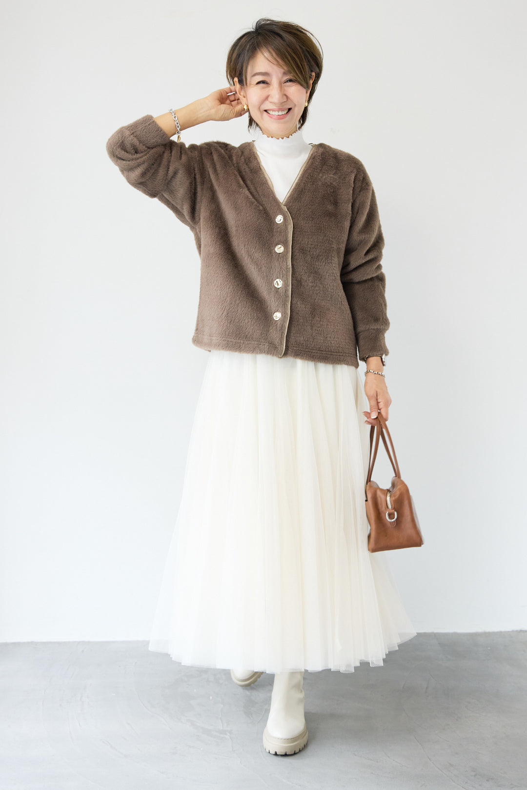 フェザーカーディガン