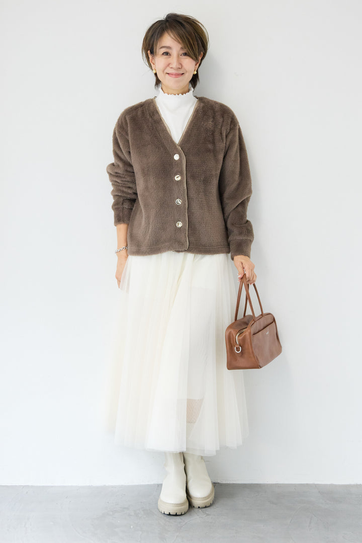 フェザーカーディガン