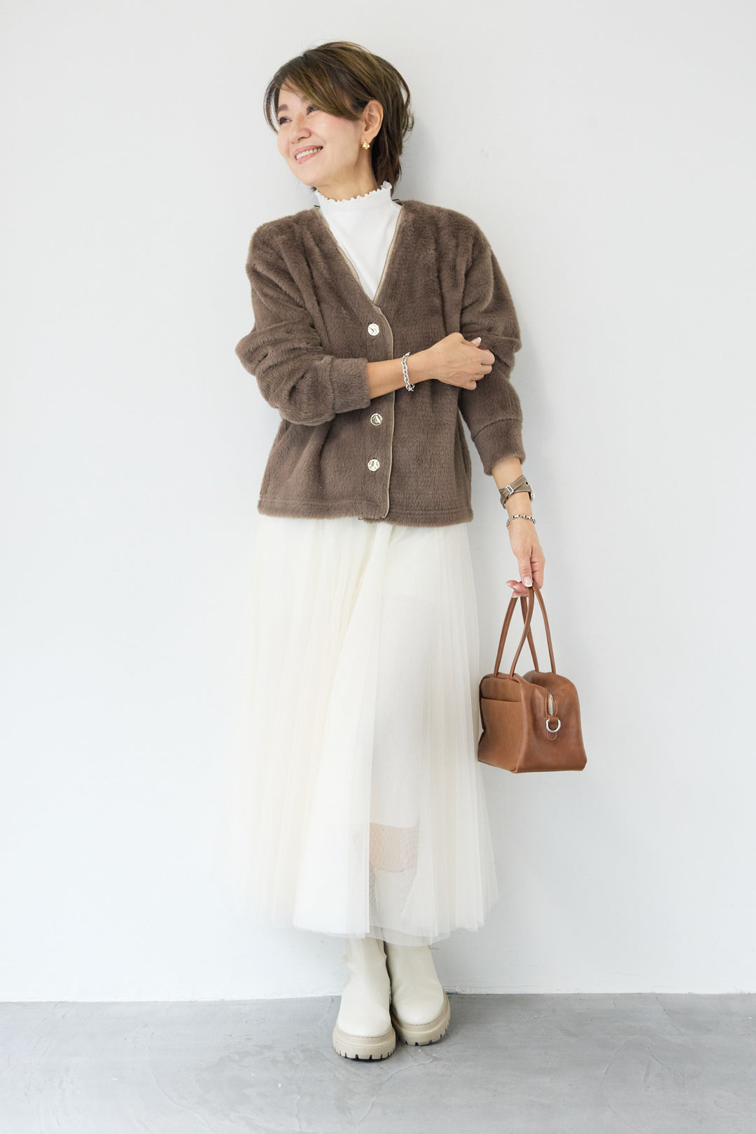 フェザーカーディガン