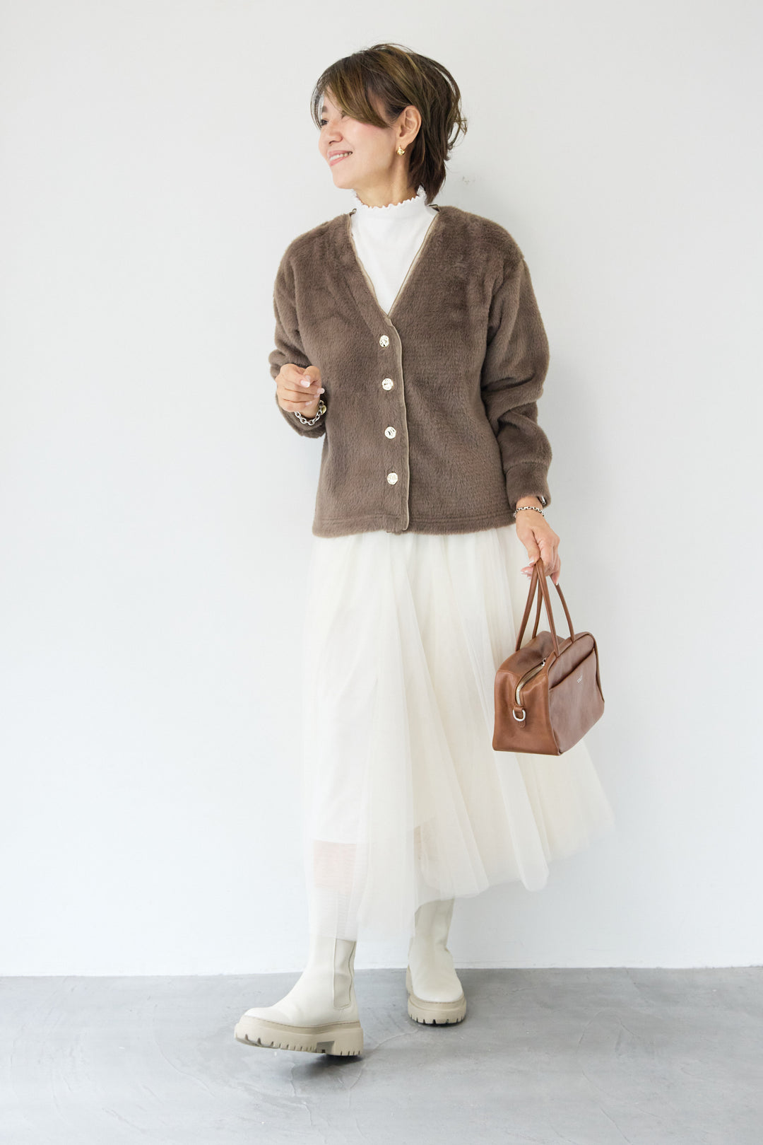 フェザーカーディガン