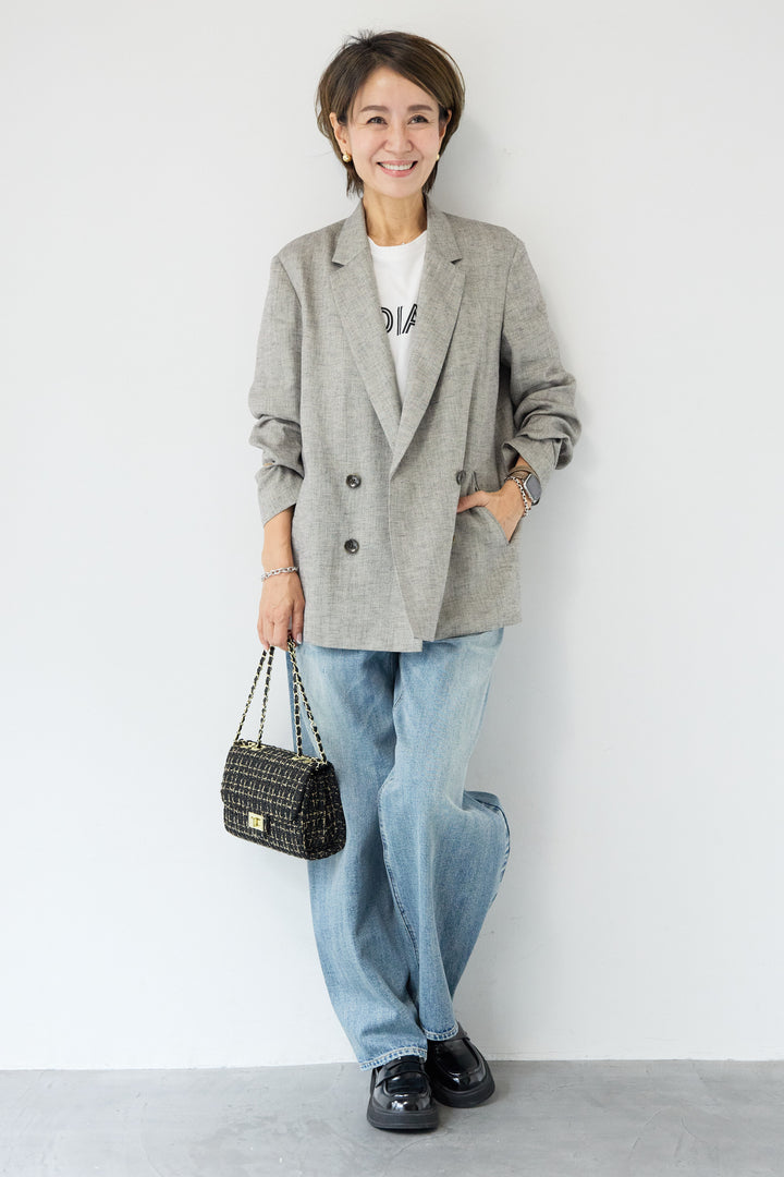 ツイードライクメッシュダブルジャケット