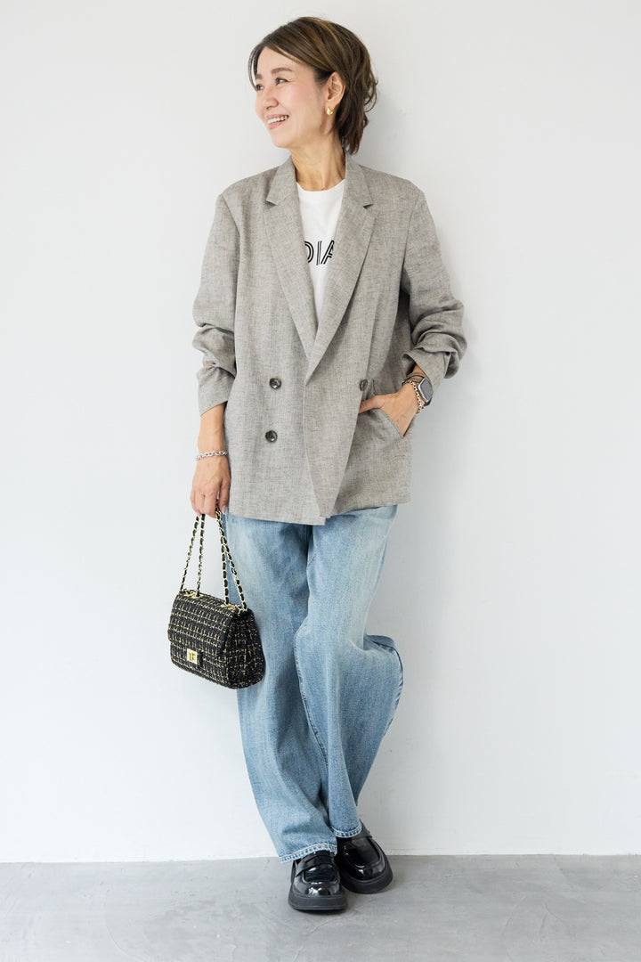 ツイードライクメッシュダブルジャケット