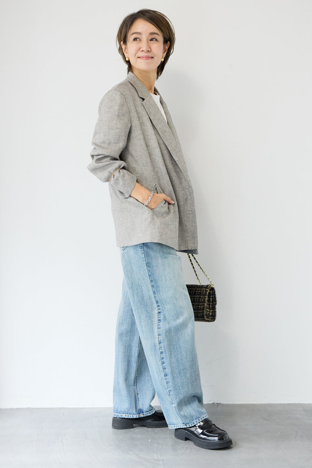 ツイードライクメッシュダブルジャケット