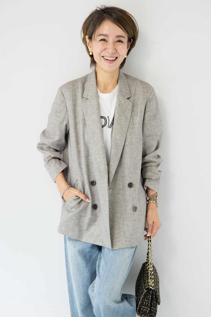 ツイードライクメッシュダブルジャケット
