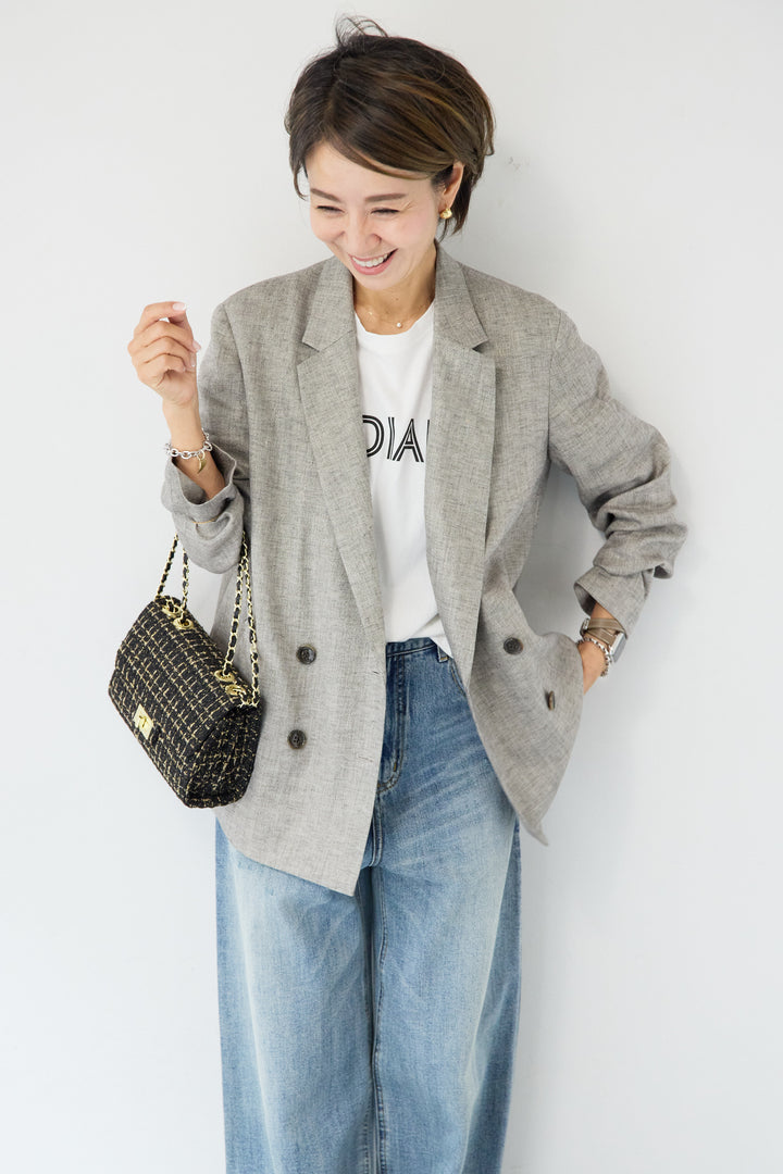 ツイードライクメッシュダブルジャケット