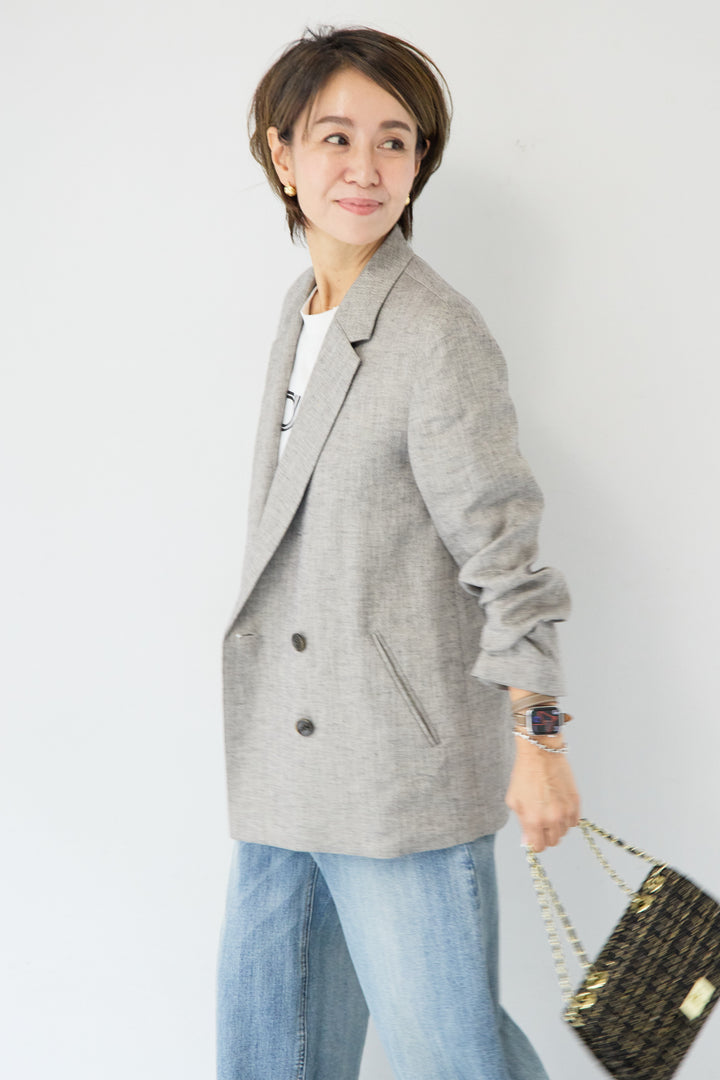 ツイードライクメッシュダブルジャケット