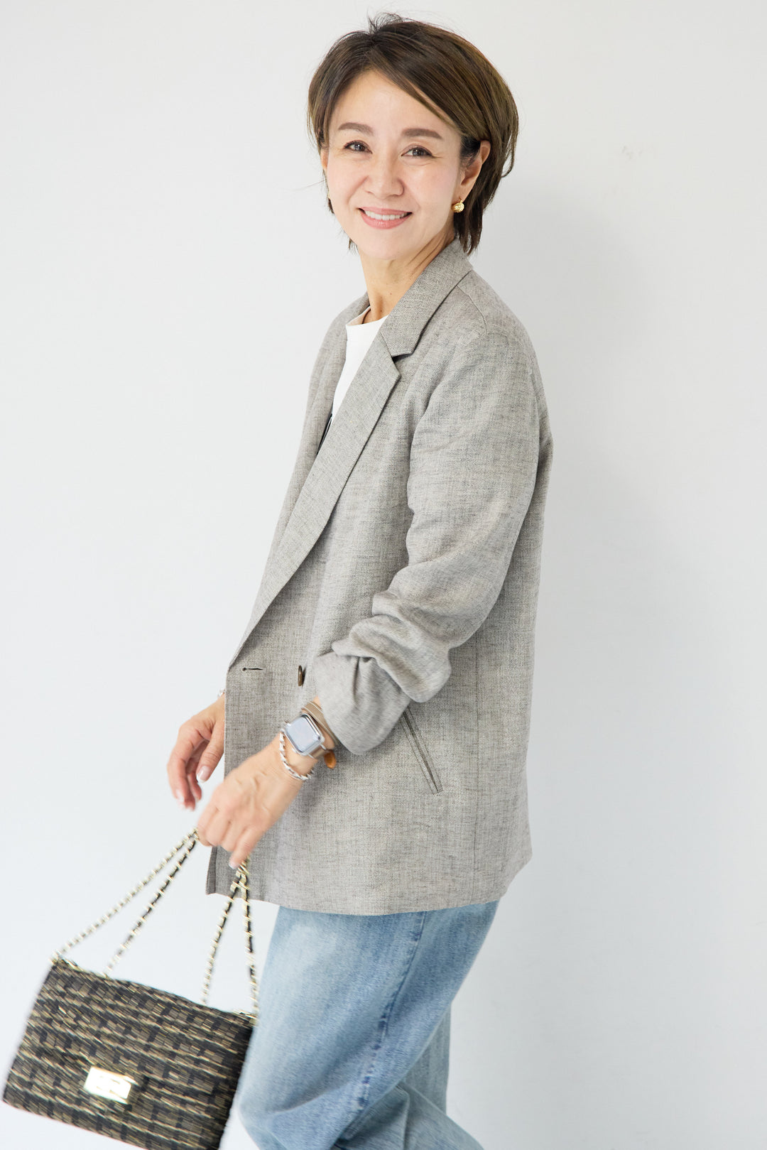 ツイードライクメッシュダブルジャケット