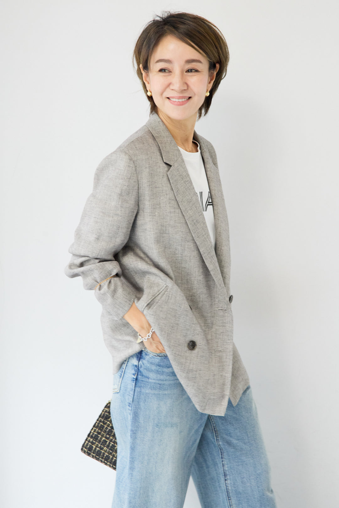 ツイードライクメッシュダブルジャケット