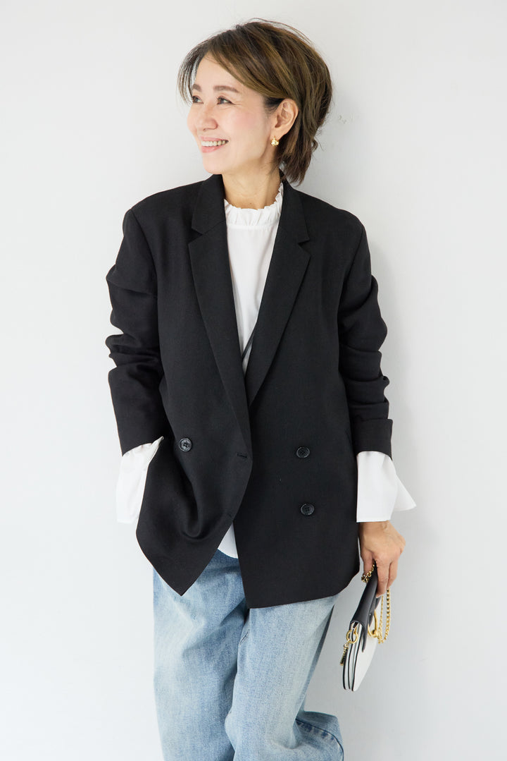 ツイードライクメッシュダブルジャケット