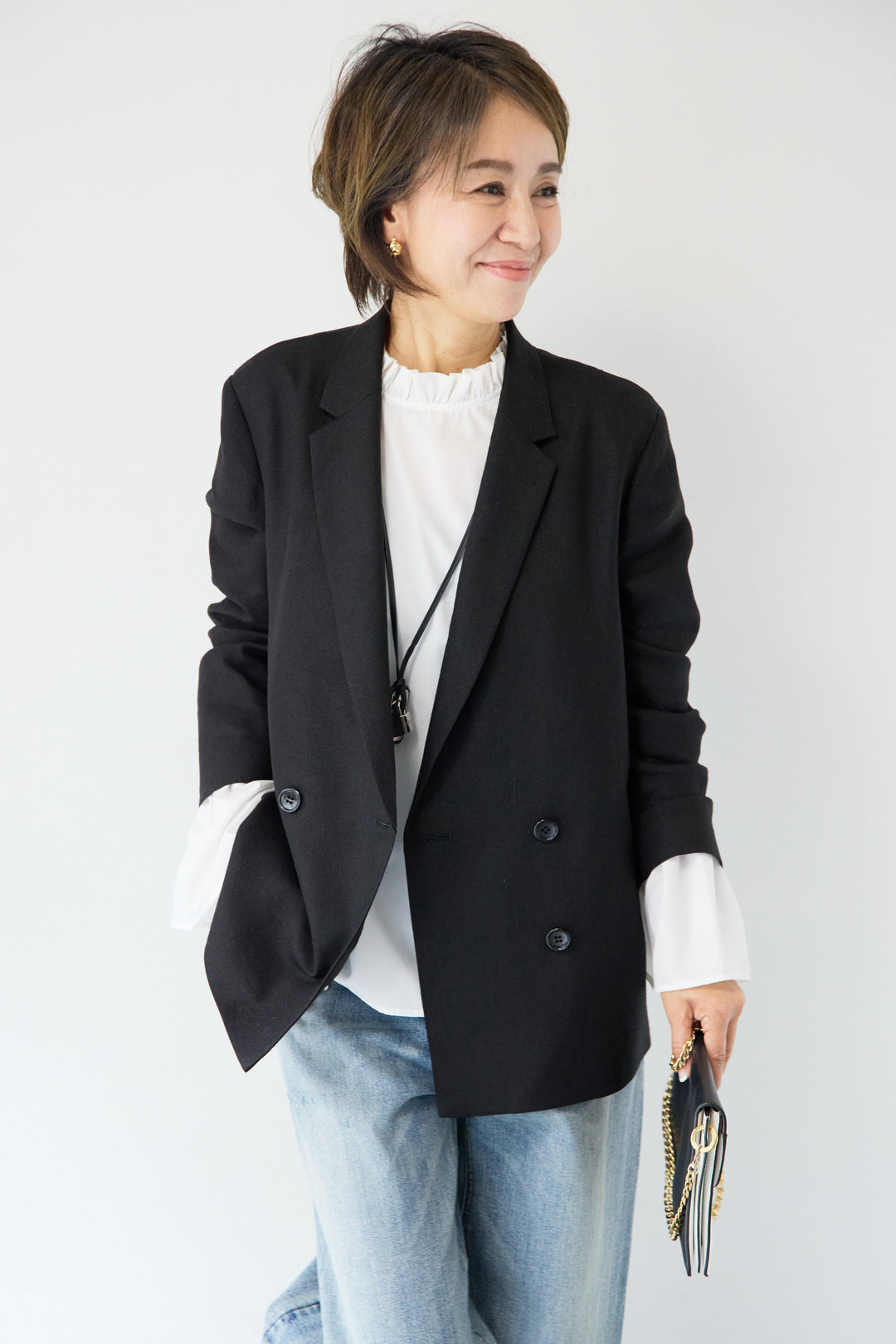 ツイードライクメッシュダブルジャケット