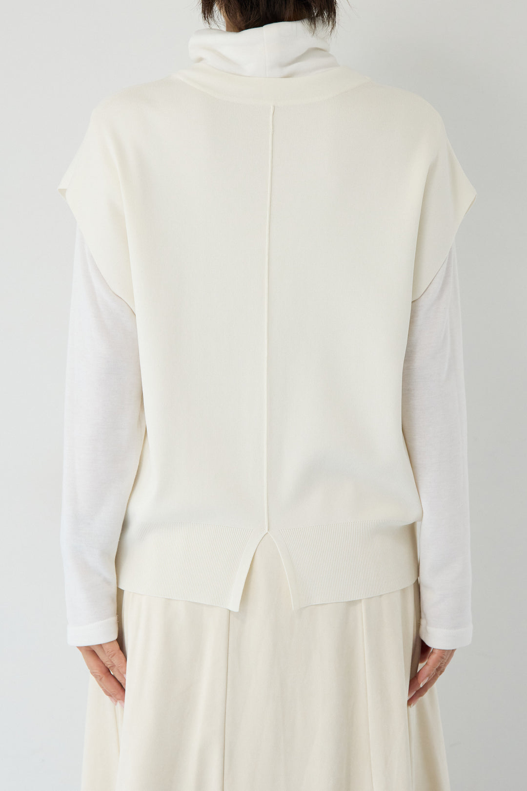 [SET]ストレッチニットベスト+スエードセミフレアスカート(2set)