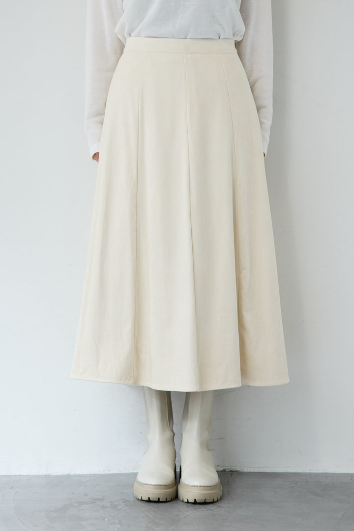 [SET]ストレッチニットベスト+スエードセミフレアスカート(2set)