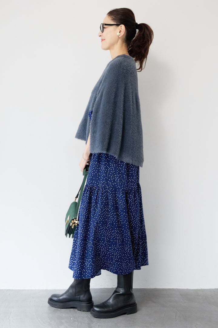 ナイロンフェザーニットケープ