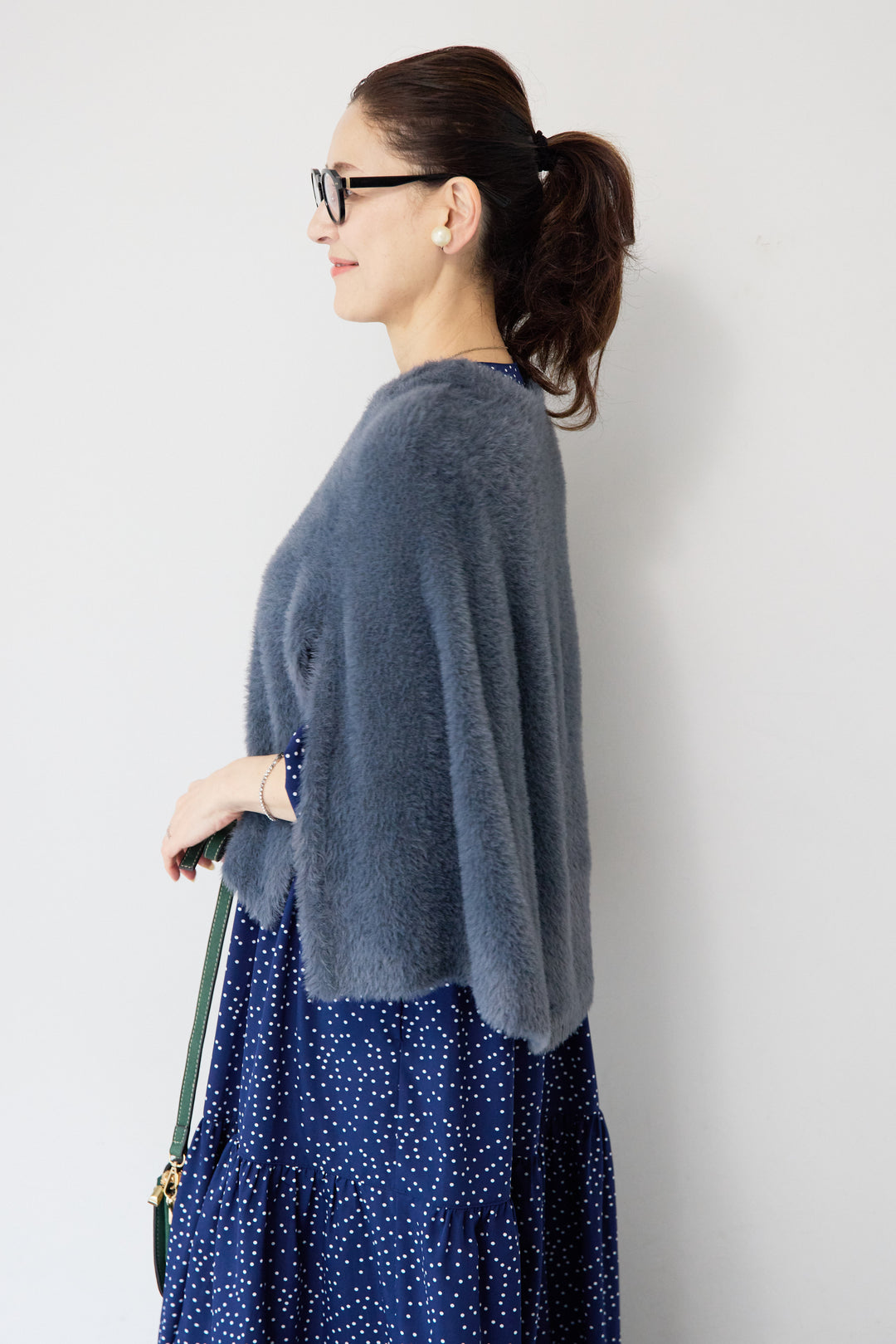 ナイロンフェザーニットケープ