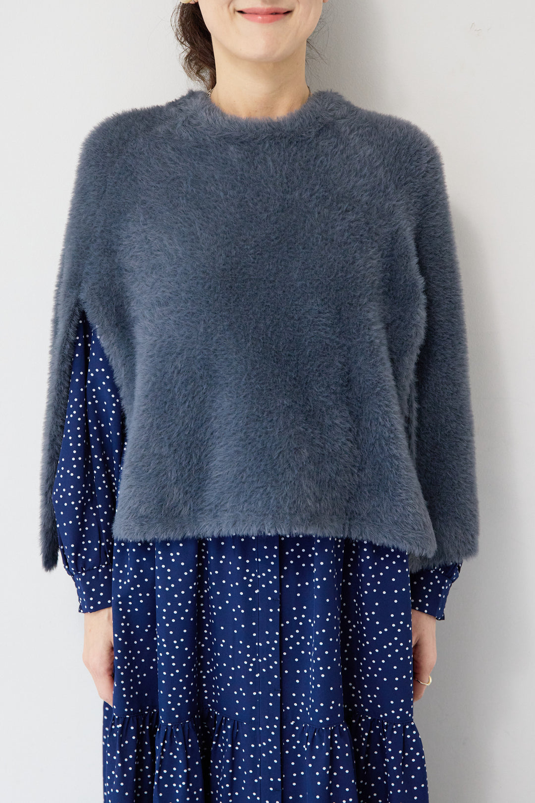 ナイロンフェザーニットケープ