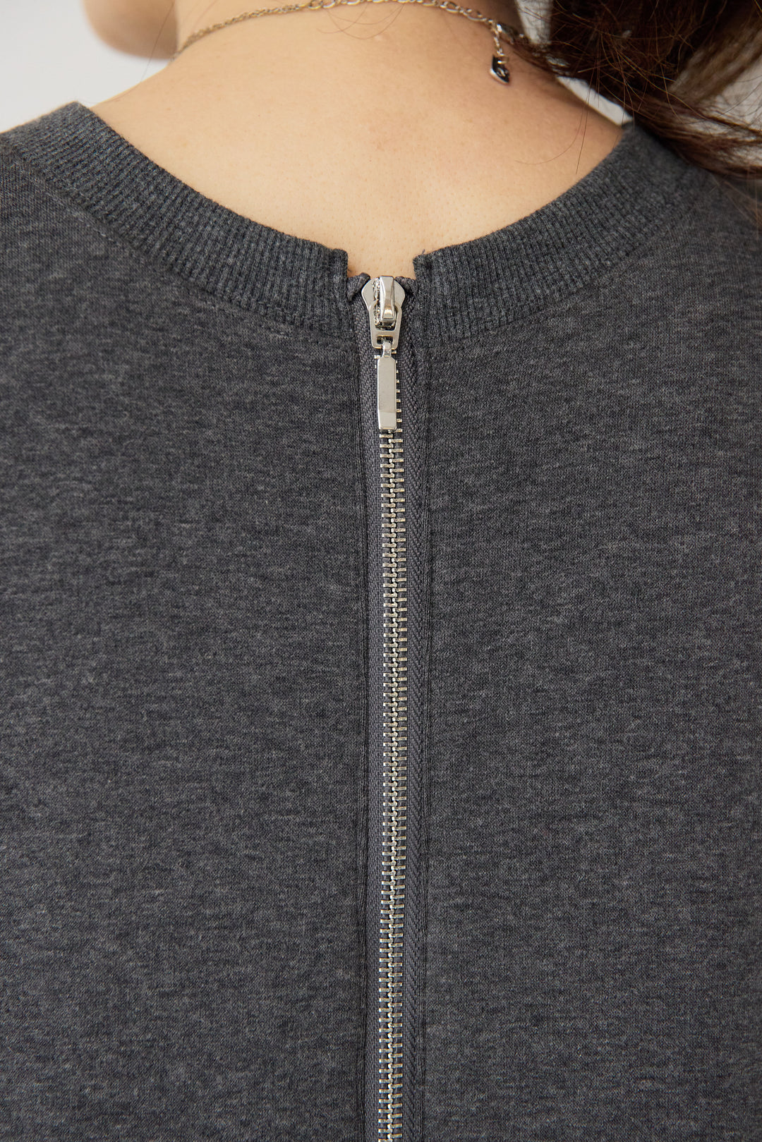 裏起毛バックジップワンピース