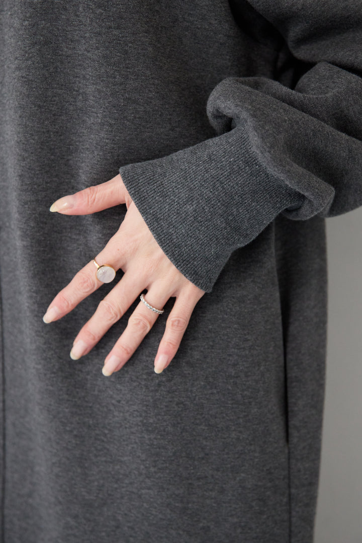 裏起毛バックジップワンピース