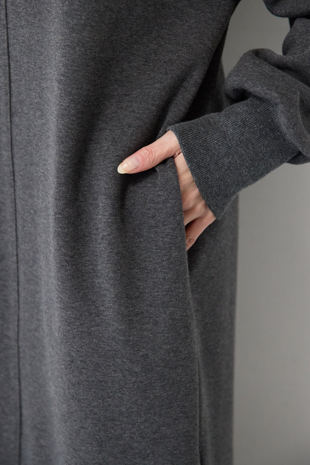 裏起毛バックジップワンピース