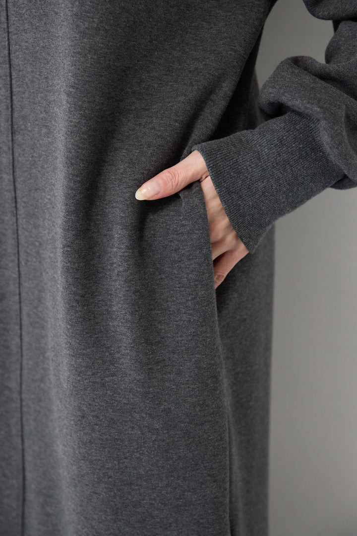 裏起毛バックジップワンピース