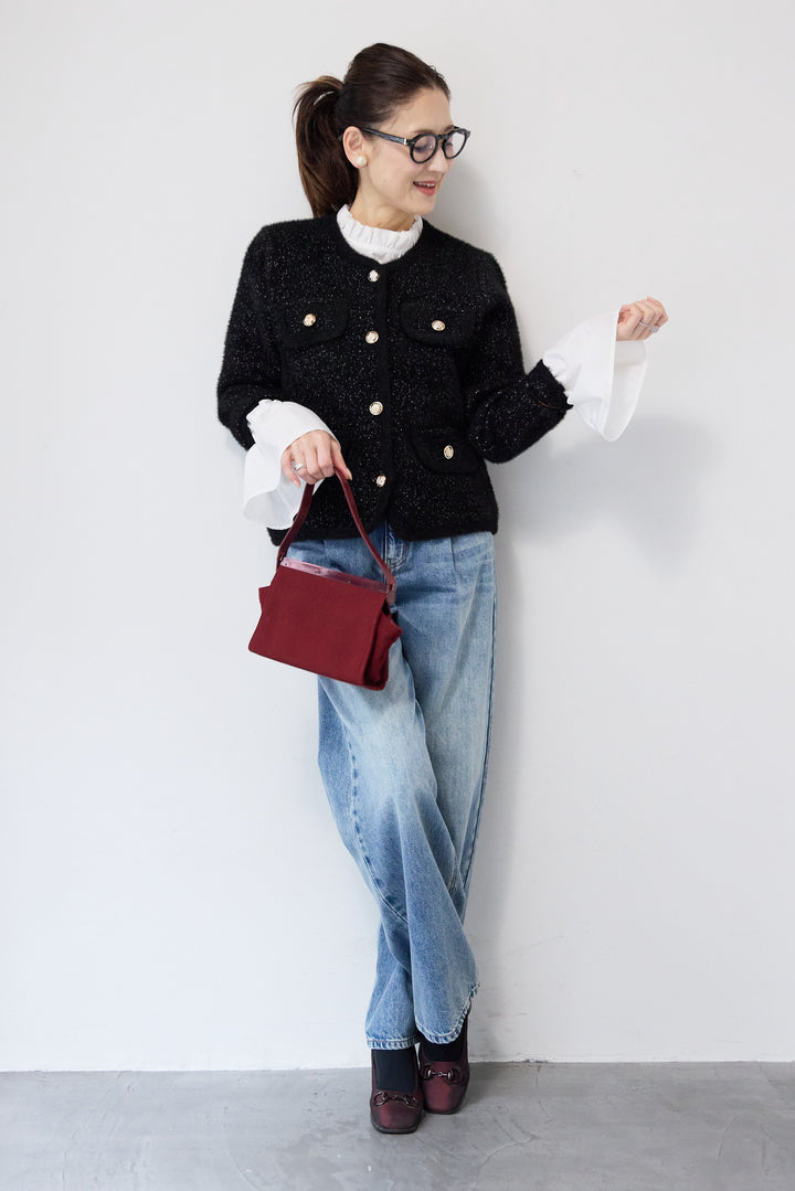 金ボタンニットジャケット