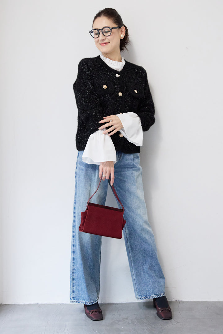 金ボタンニットジャケット