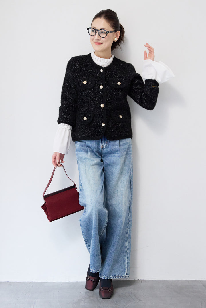 金ボタンニットジャケット