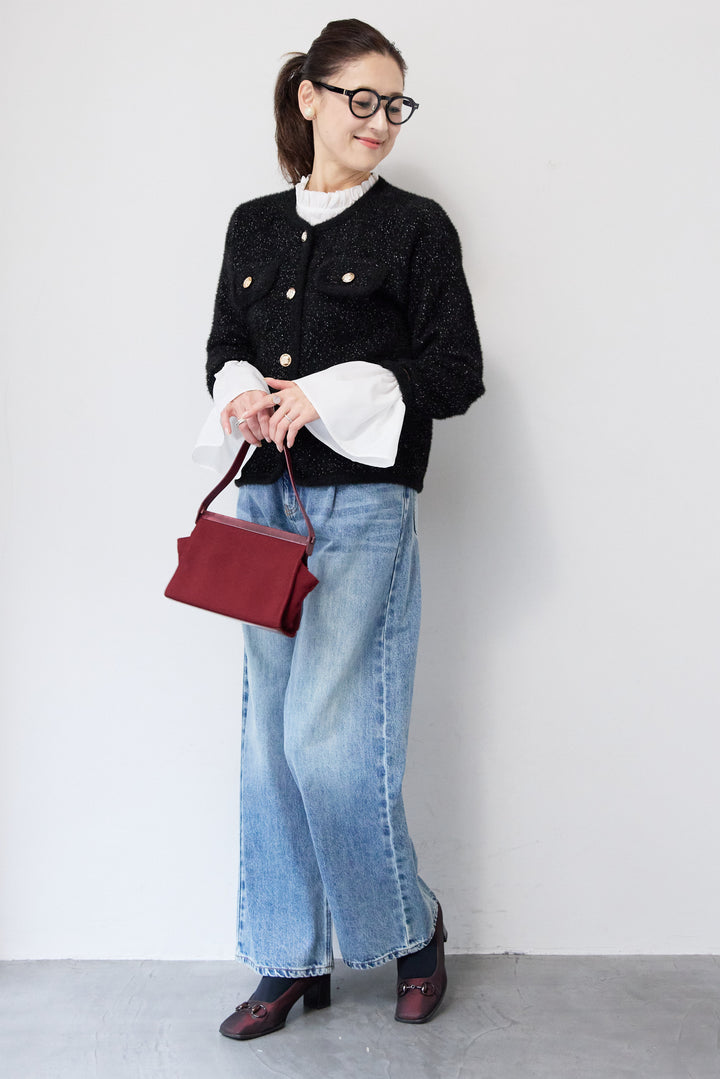 金ボタンニットジャケット