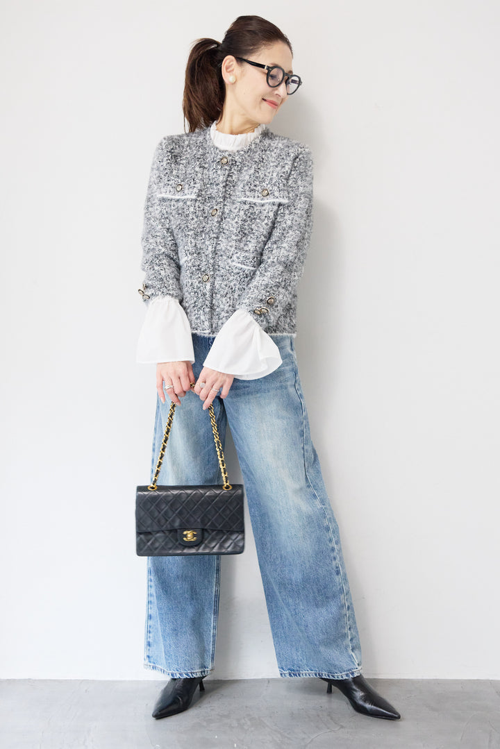 金ボタンニットジャケット