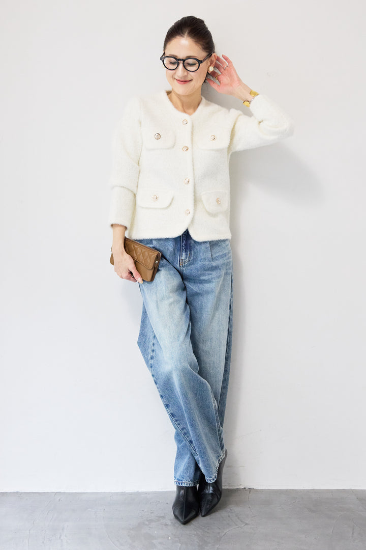 金ボタンニットジャケット