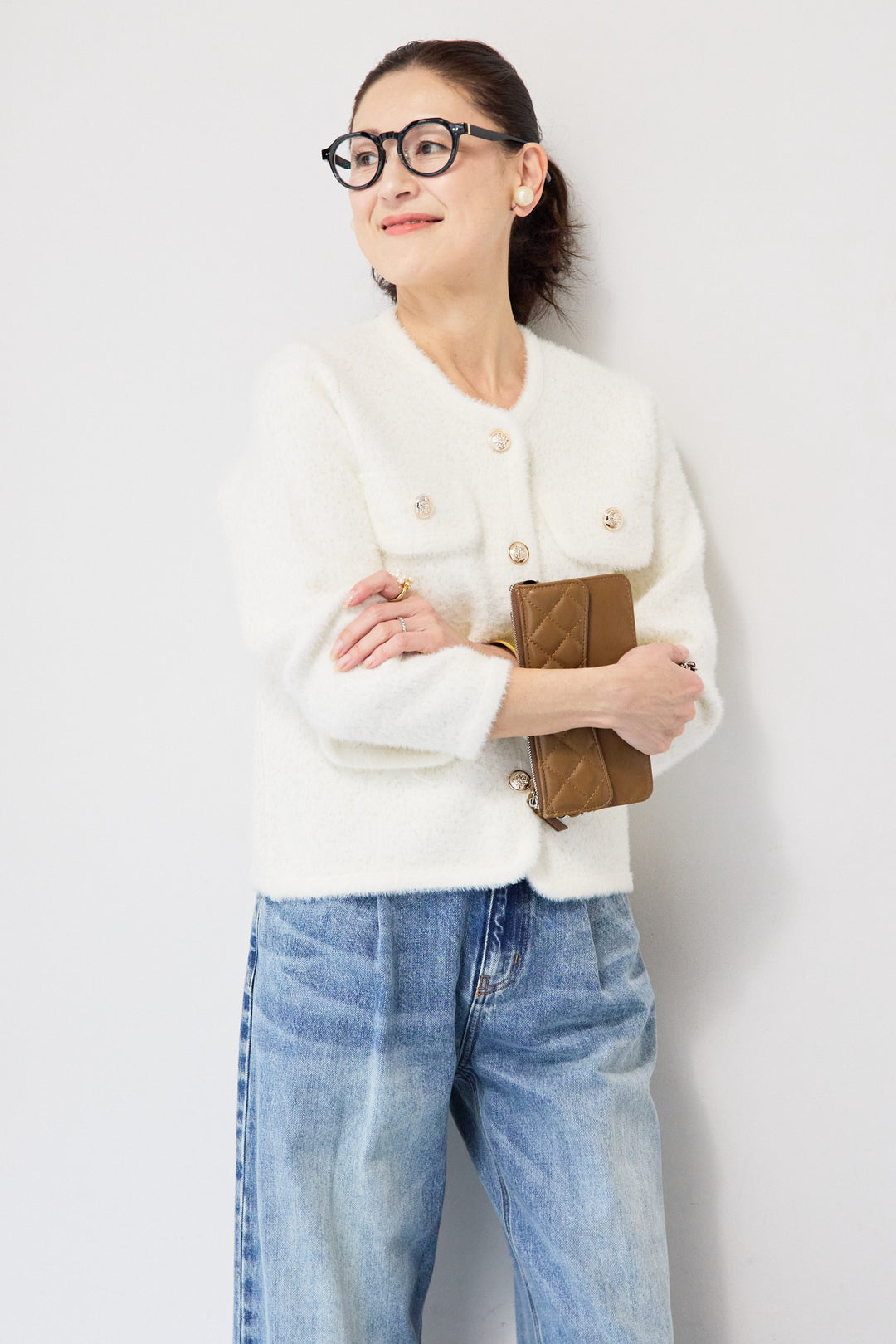 金ボタンニットジャケット