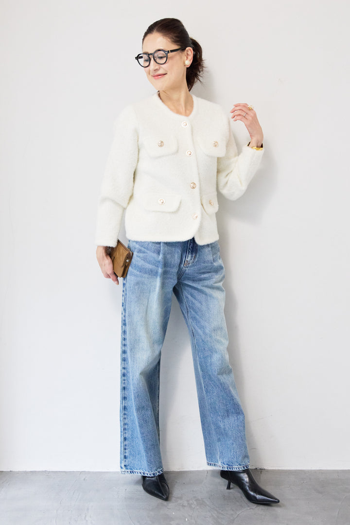 金ボタンニットジャケット