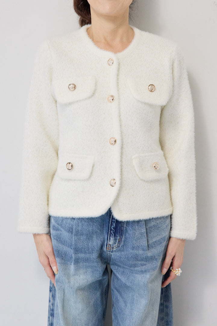 金ボタンニットジャケット