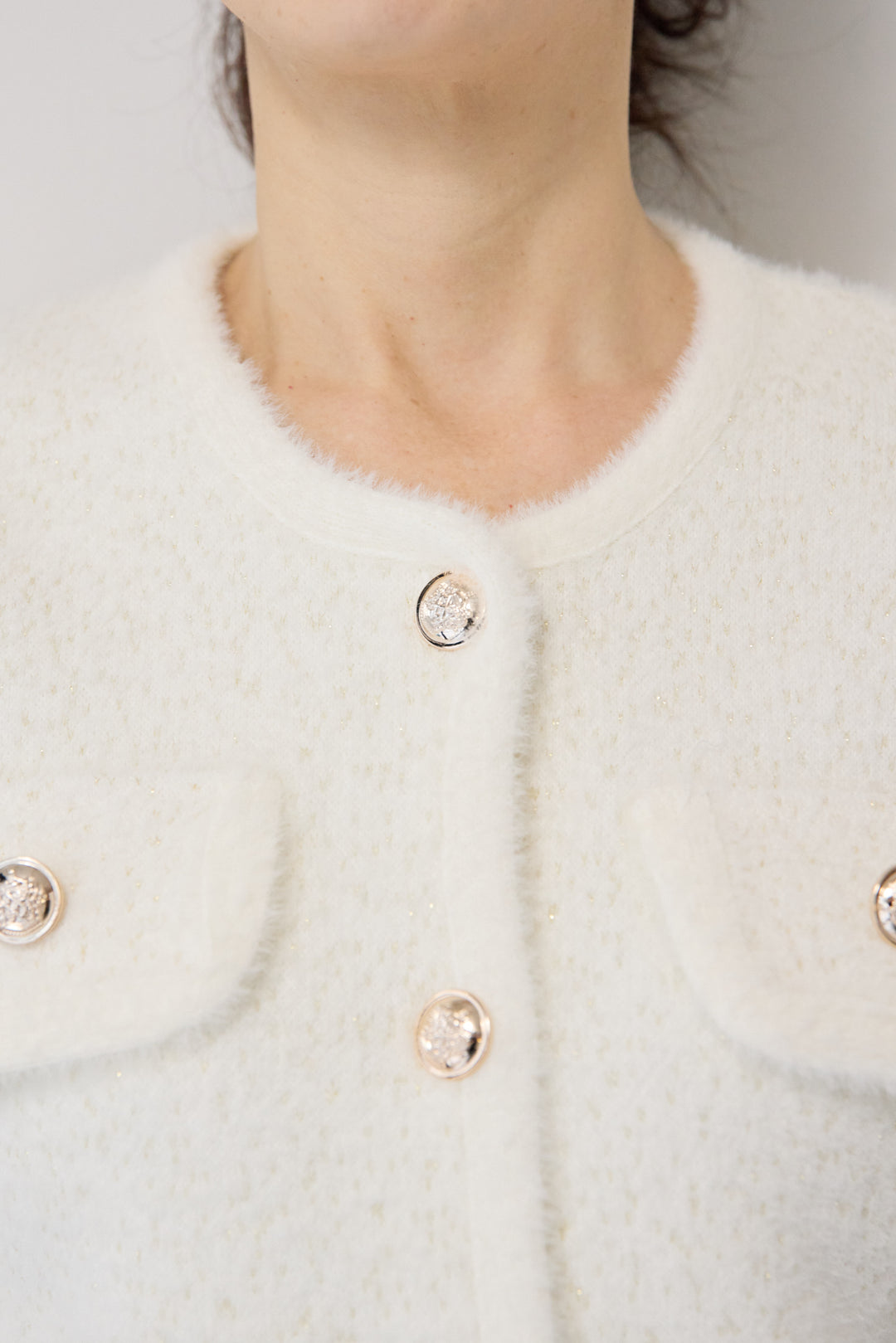 金ボタンニットジャケット