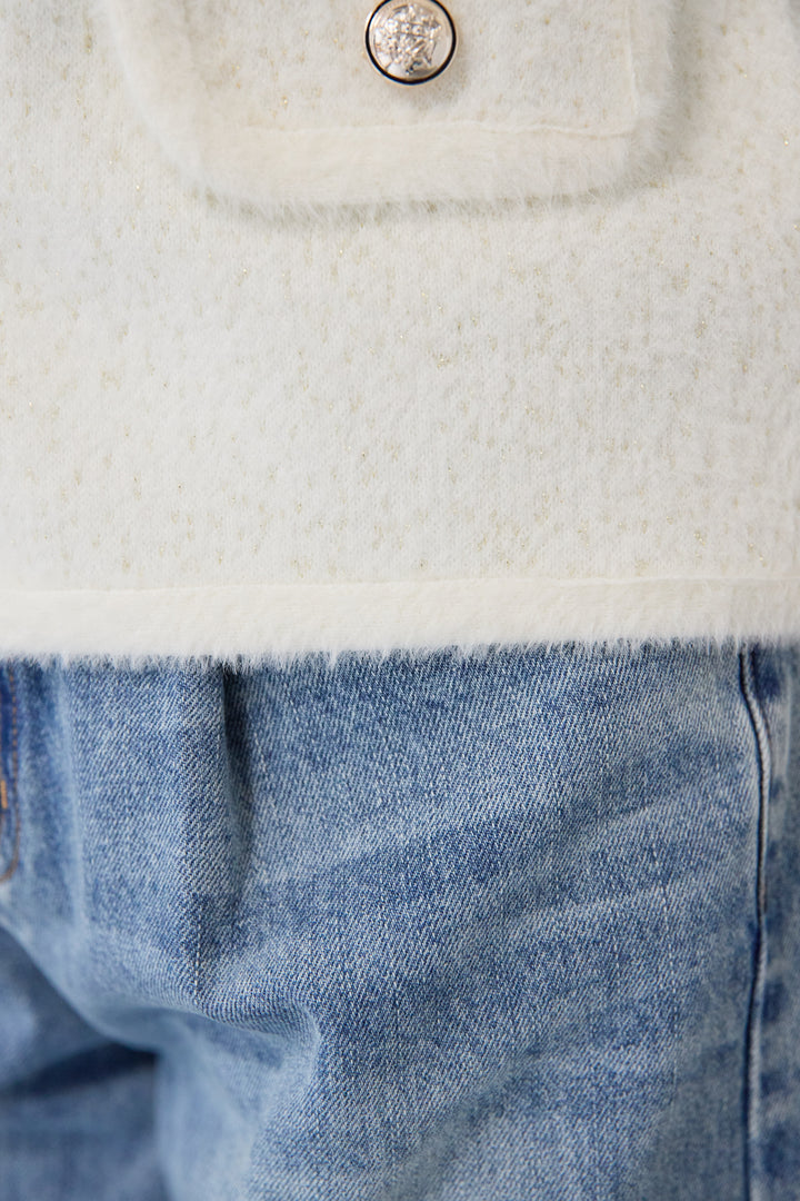 金ボタンニットジャケット