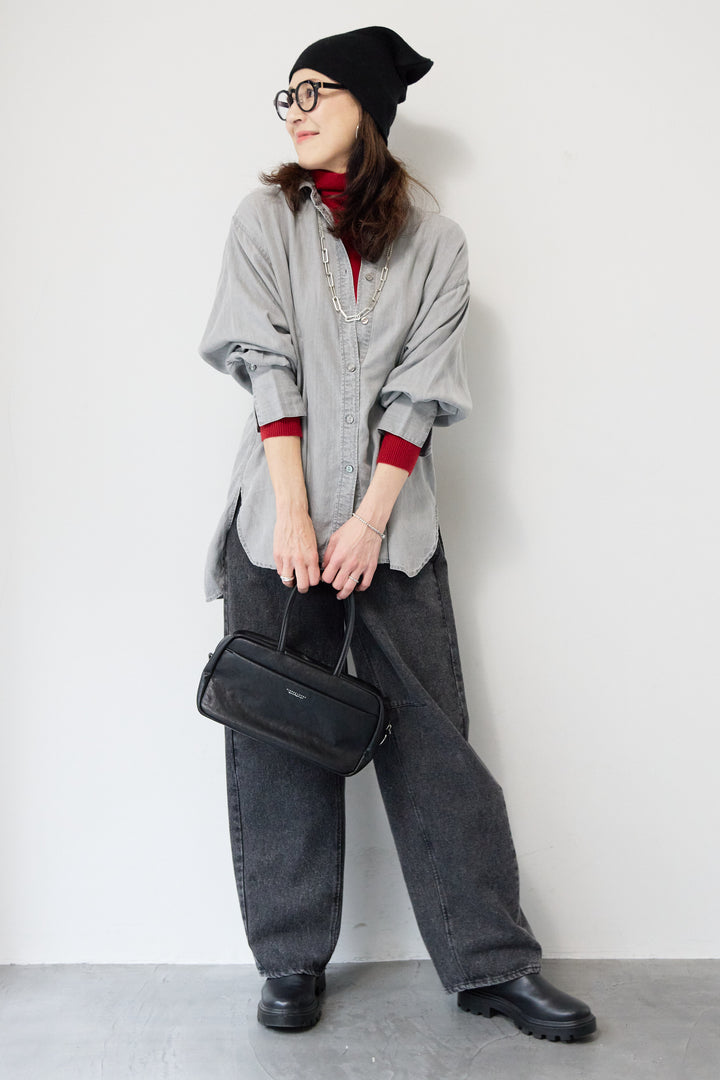 テンセルデニムタックシャツ