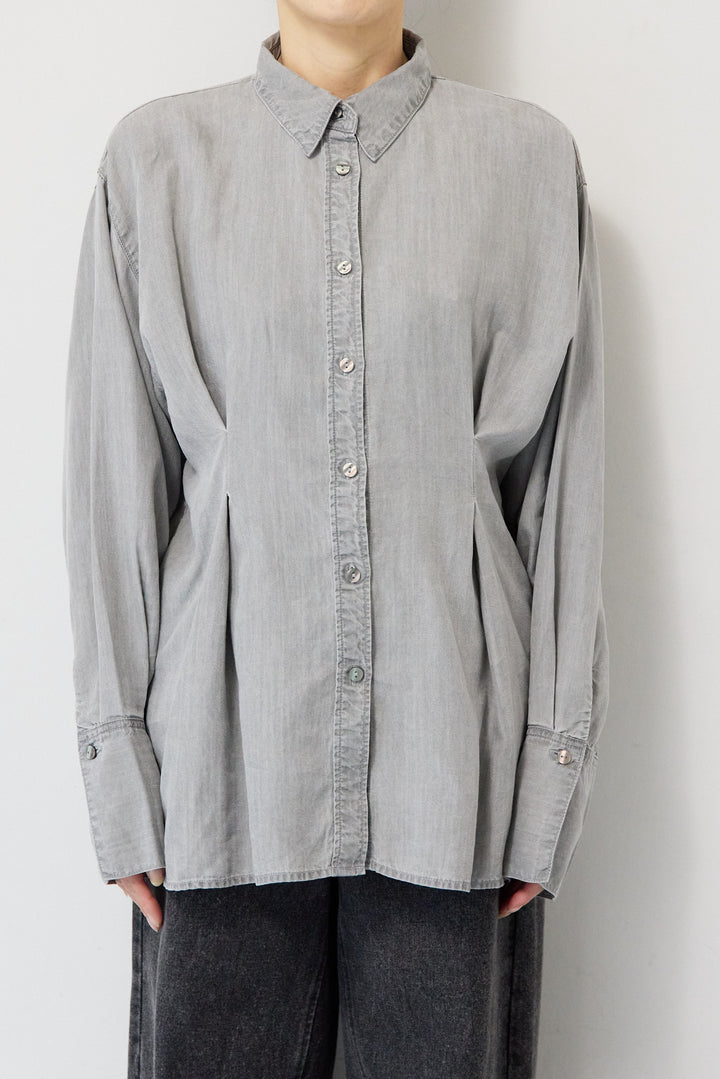テンセルデニムタックシャツ