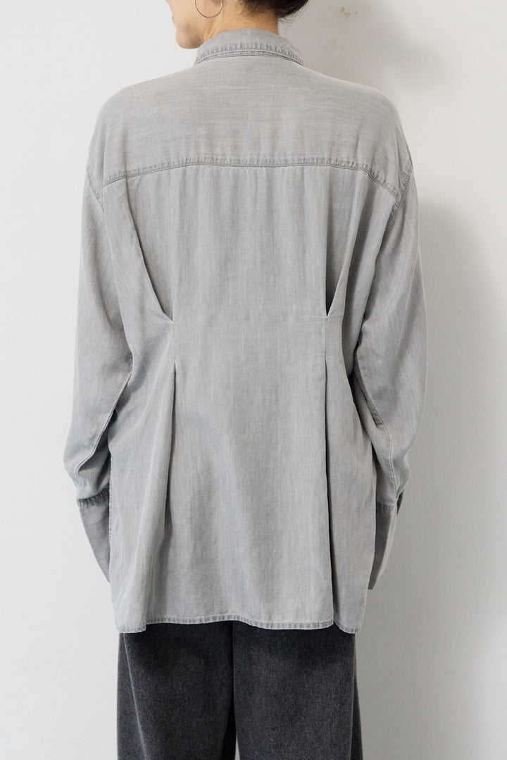 テンセルデニムタックシャツ