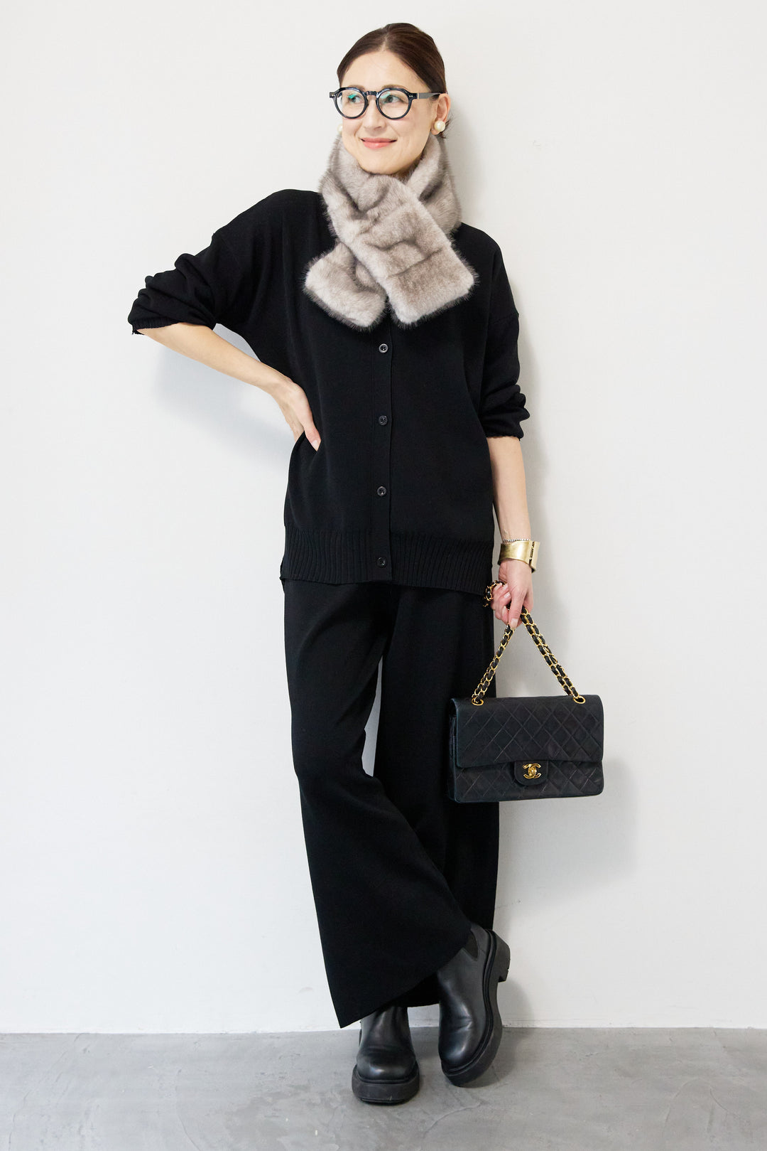 ニットカーディガン＋ニットパンツ