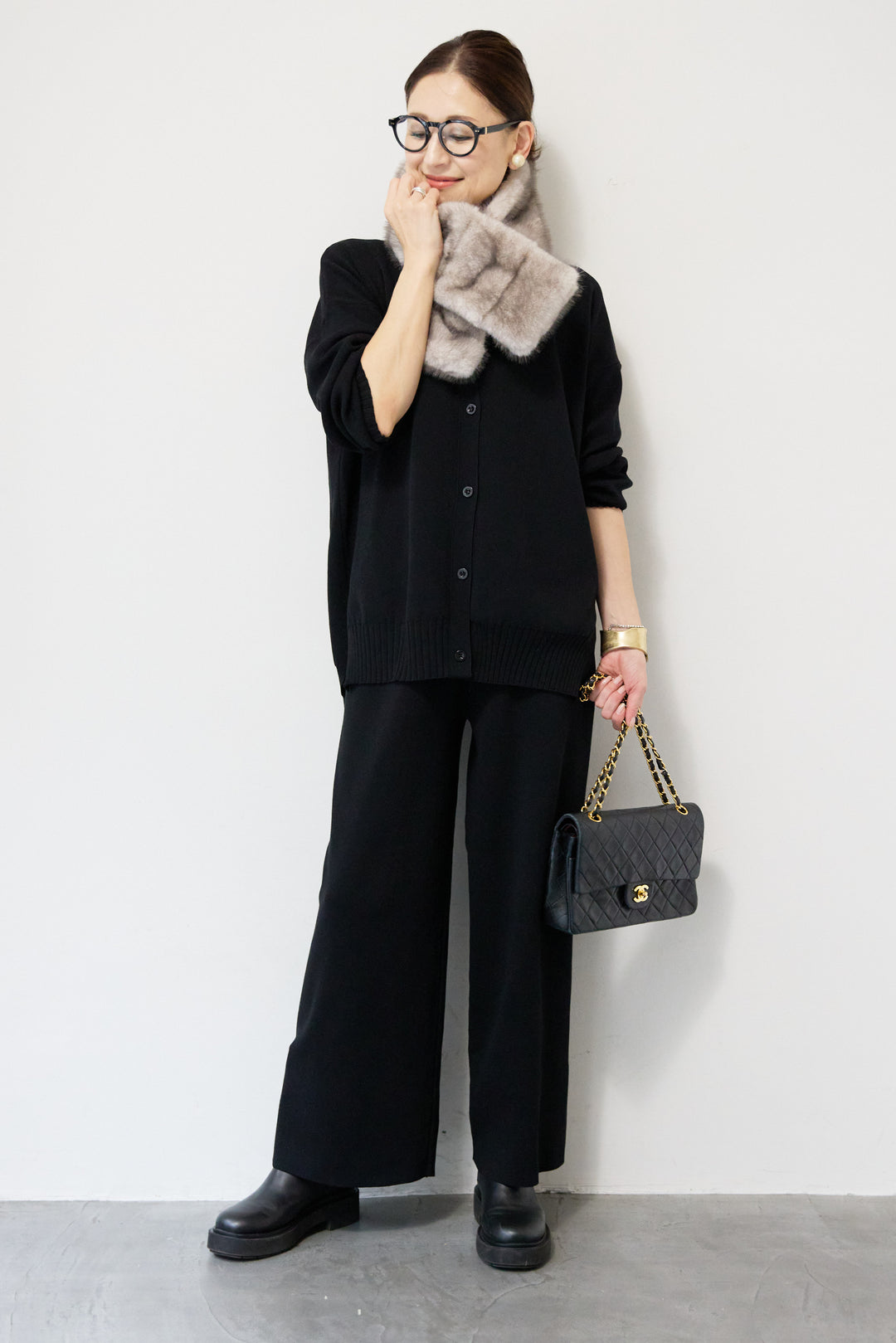 ニットカーディガン＋ニットパンツ