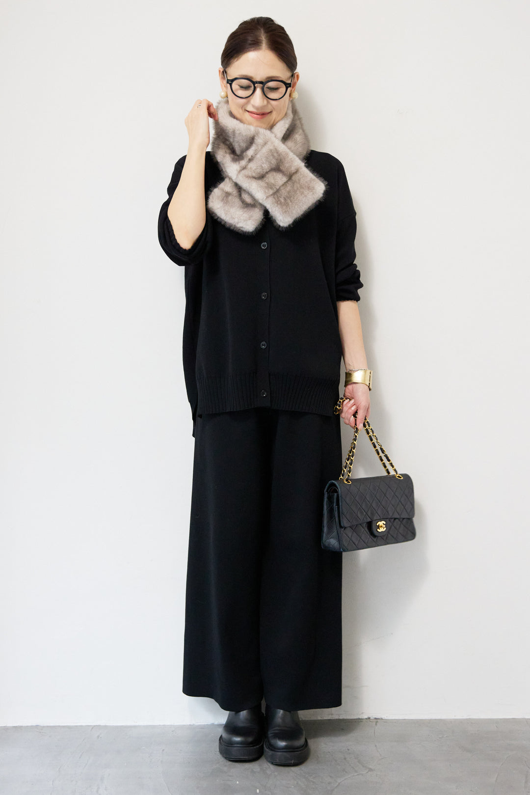 ニットカーディガン＋ニットパンツ