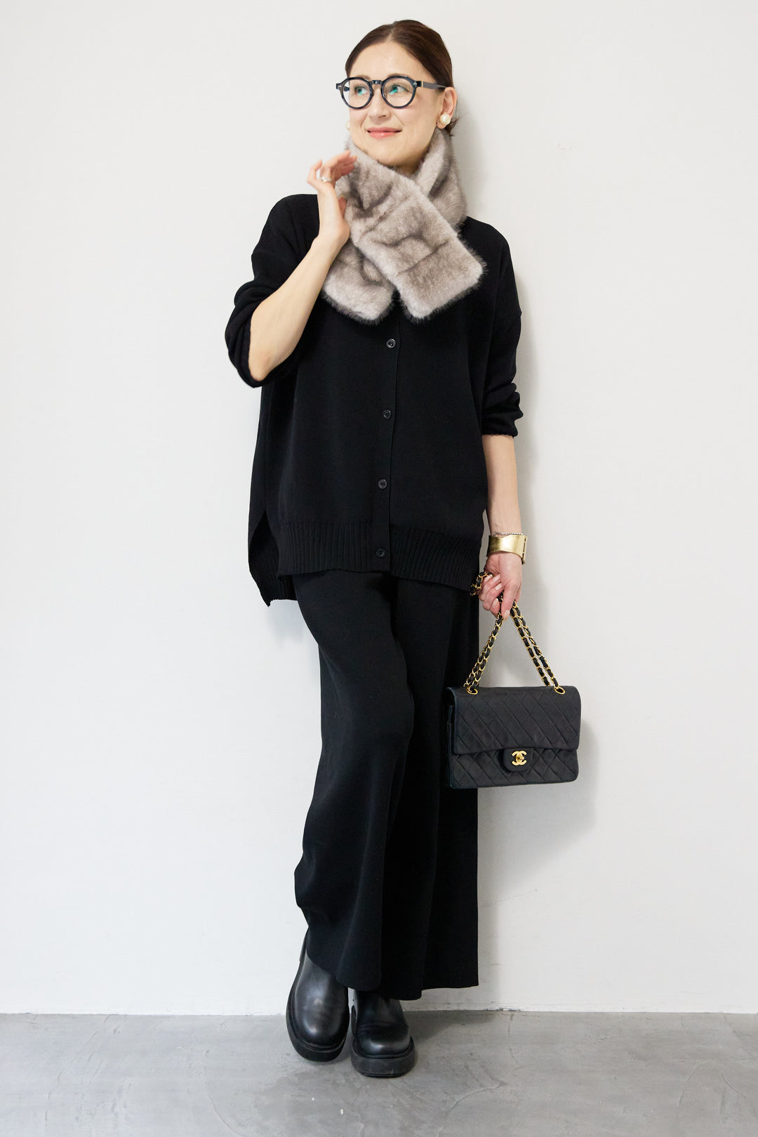 ニットカーディガン＋ニットパンツ