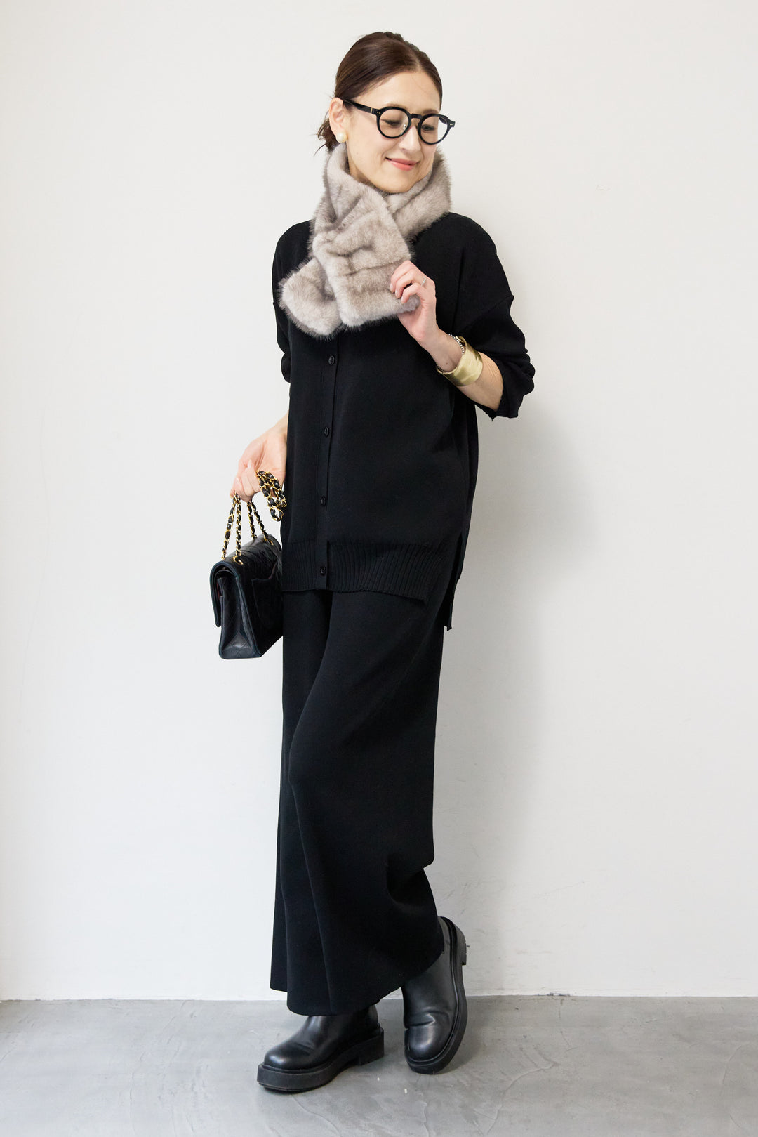 ニットカーディガン＋ニットパンツ