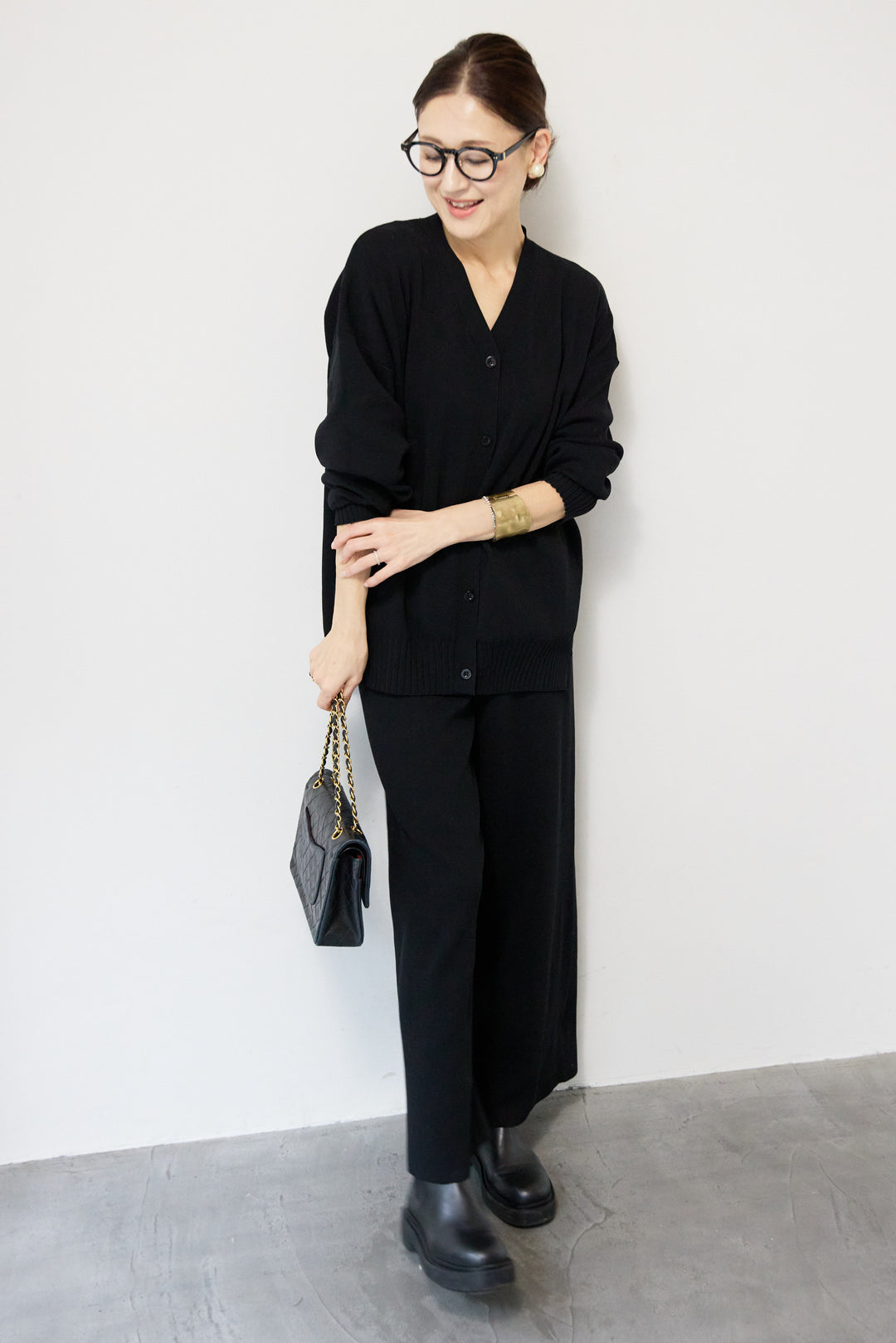 ニットカーディガン＋ニットパンツ