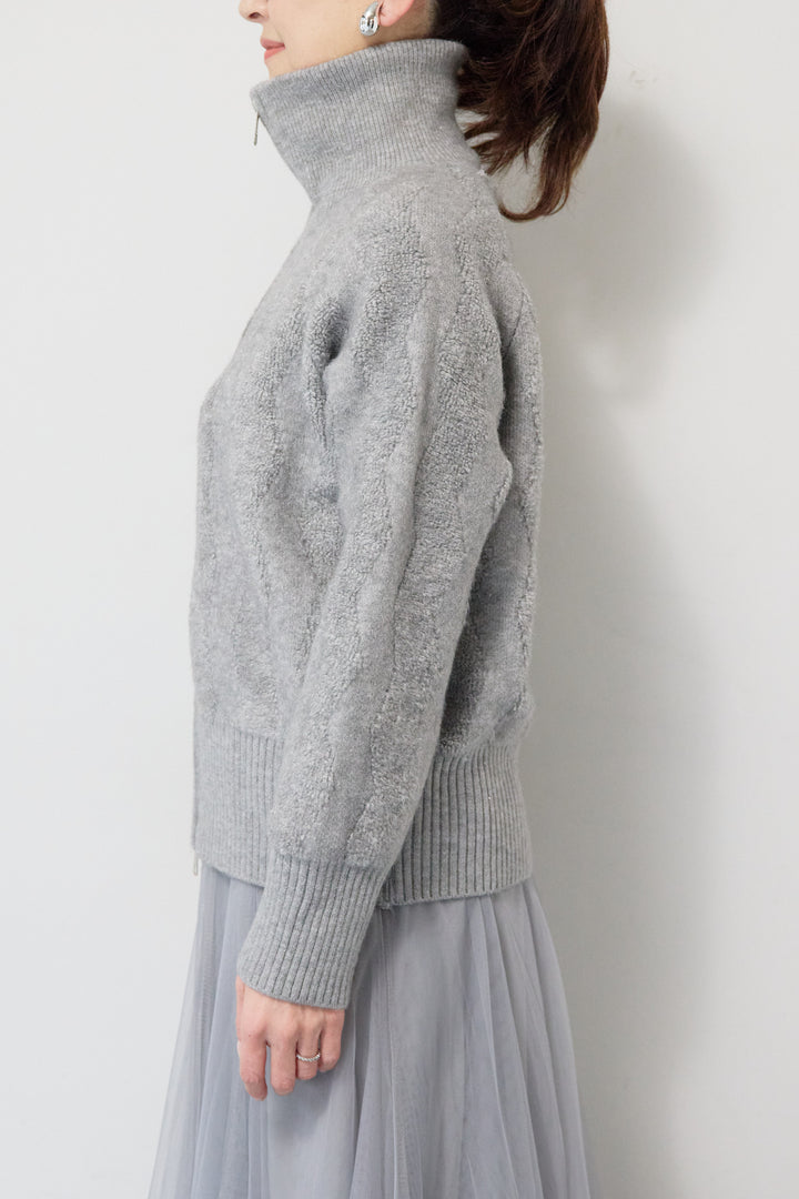 [SET]ラメダブルジップニット+チュールスカート(2set)