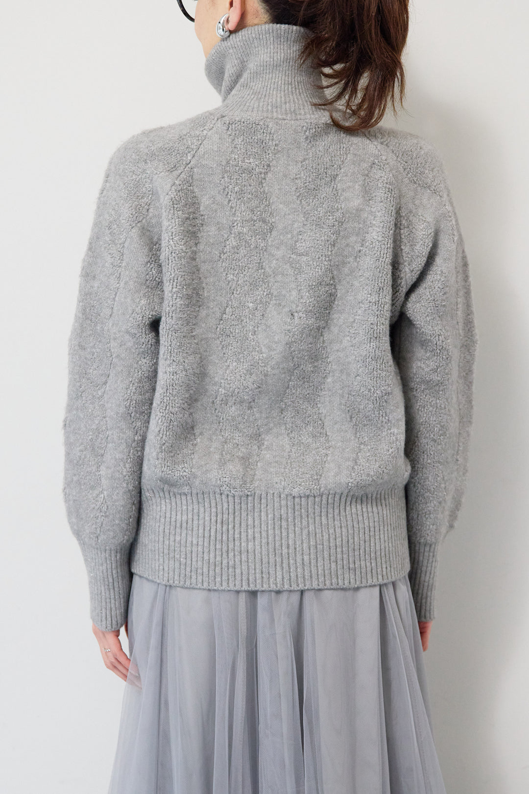 [SET]ラメダブルジップニット+チュールスカート(2set)