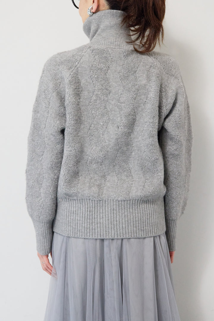 [SET]ラメダブルジップニット+チュールスカート(2set)