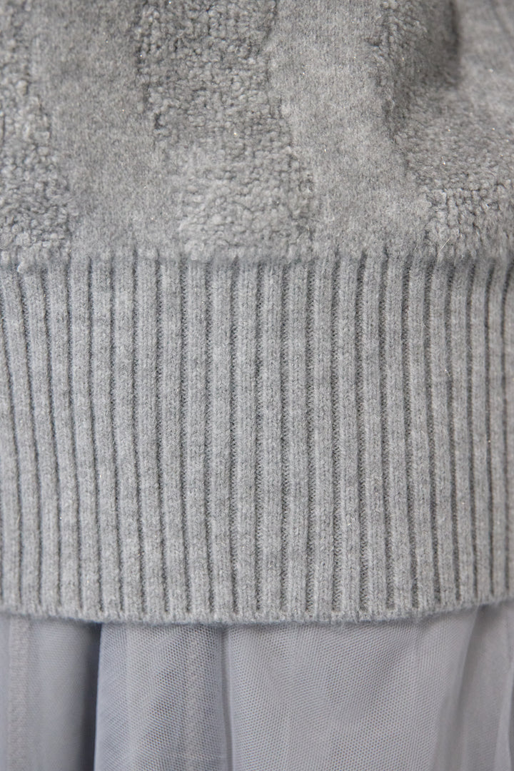 [SET]ラメダブルジップニット+チュールスカート(2set)